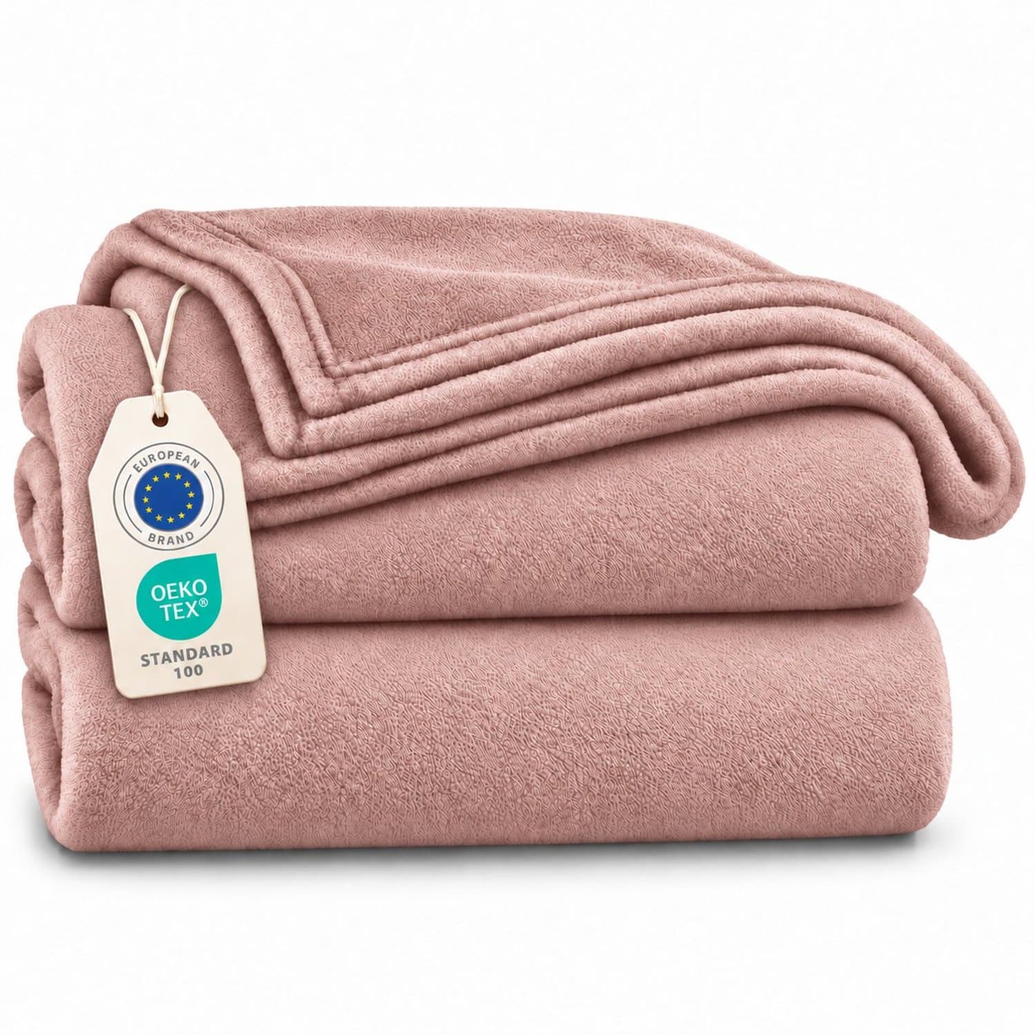 Tbeloo Fleece Deken Oudroze 130 x 150 cm - Zachte Microvezel Plaid voor Bank of Bed