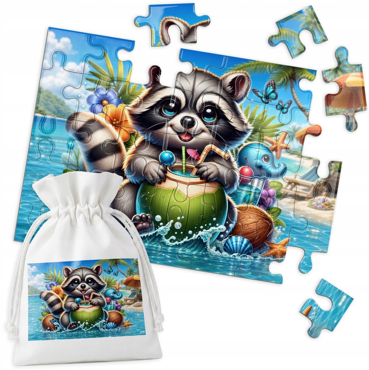 Merkloos Puzzel Strand Tropisch 35 stukjes