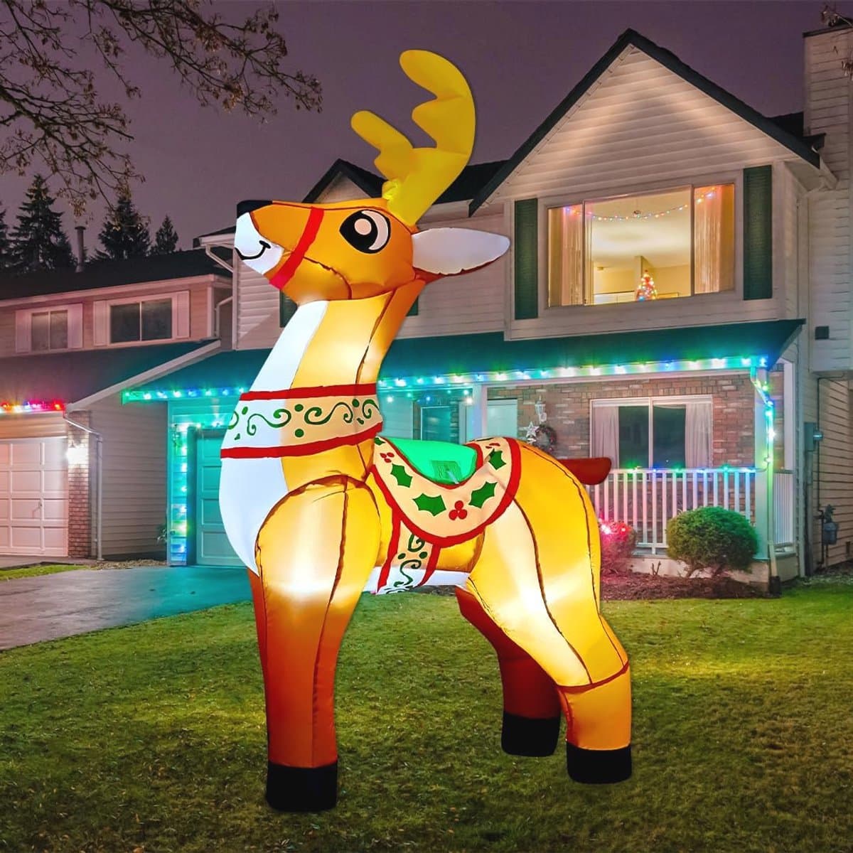 Kerst Opblaasbare LED Rendier voor Buiten en Binnen - Decoratie voor Tuin en Huis, Perfect voor Feestdagen