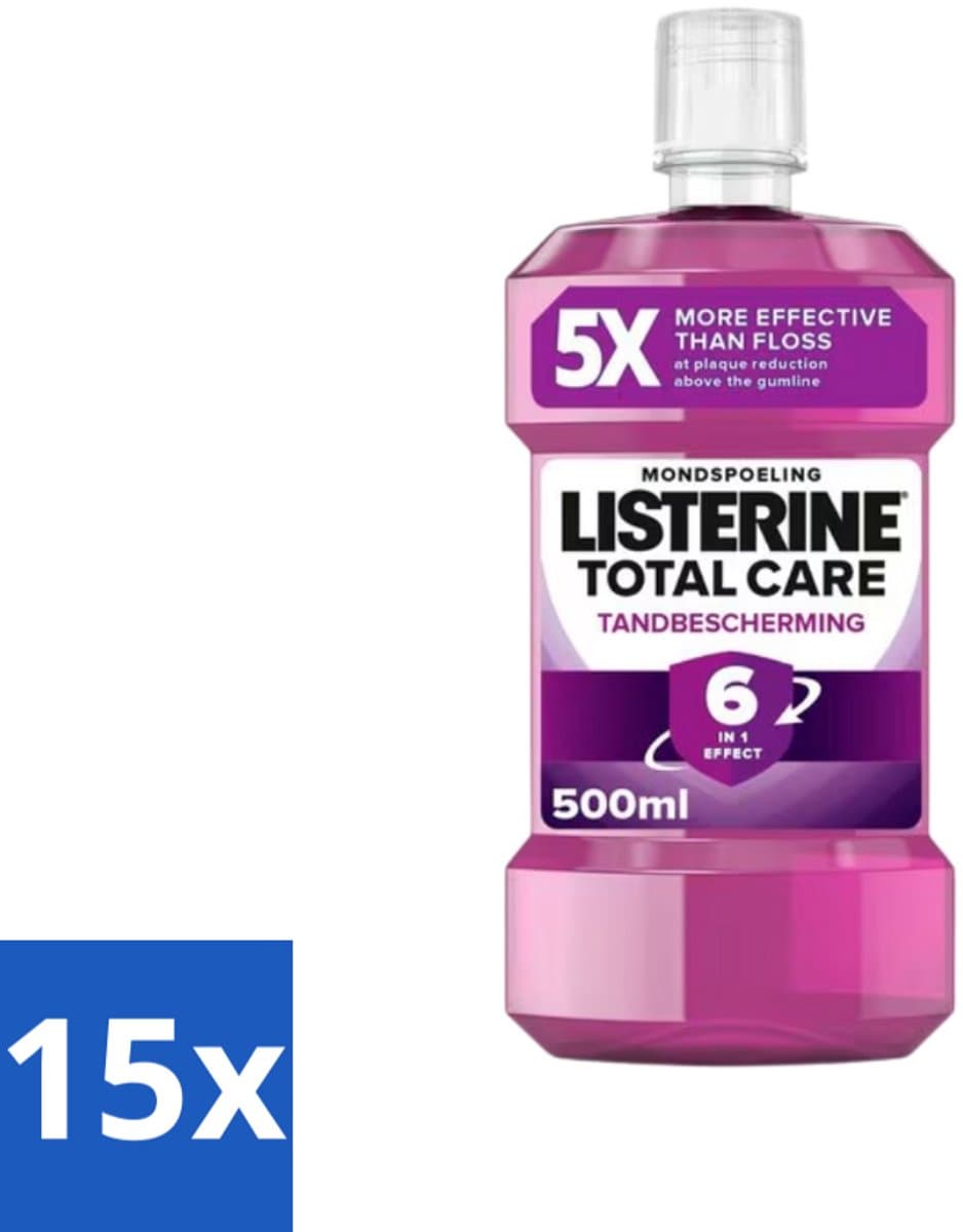 Listerine – Mondwater – Total Care – Tandbescherming – 500 ml - Bulkverpakking - 15 stuks