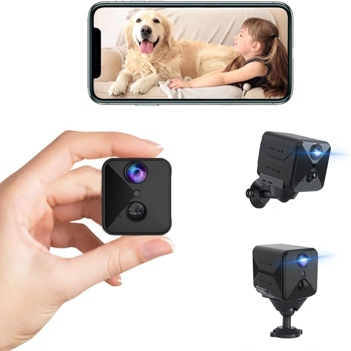 Full HD bewakingscamera - binnen - live overdracht - mobiele telefoon app - 100 dagen lange stand-by - wifi-camera - nachtzicht - bewegingsmelder