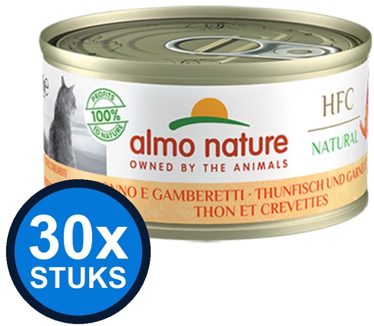30x Almo Nature HFC - Tonijn & Garnaal - Kattenvoer Natvoer - 70g