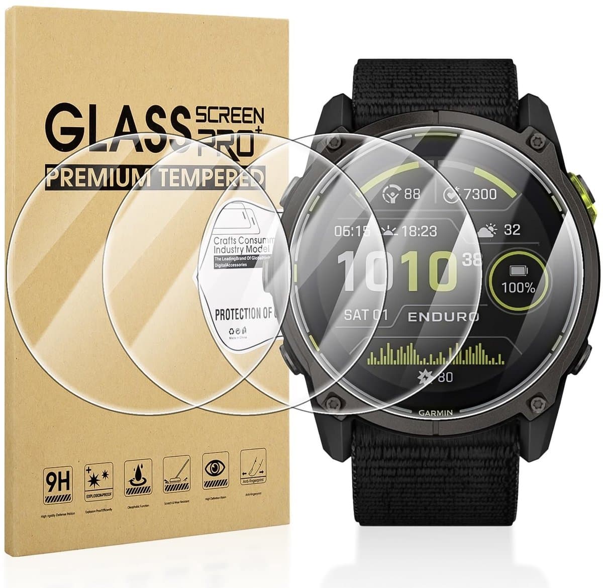 Dailygoods - Schermbeschermer - Krasbestendig - Gehard Glas - 4-Pack - HD-Bescherming - Geschikt voor Garmin Enduro 3 en Fenix 8 - 47 mm