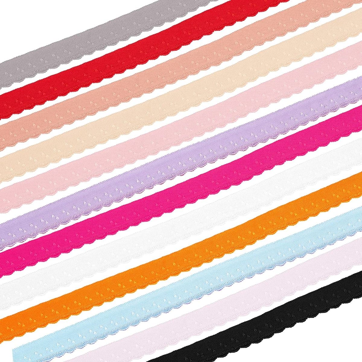 Dailygoods- Kant 22m - Elastische Kant Trim - 12 Kleuren - Metallic Draad - Naaien Ambachten - Zacht Nylon Materiaal - Lint