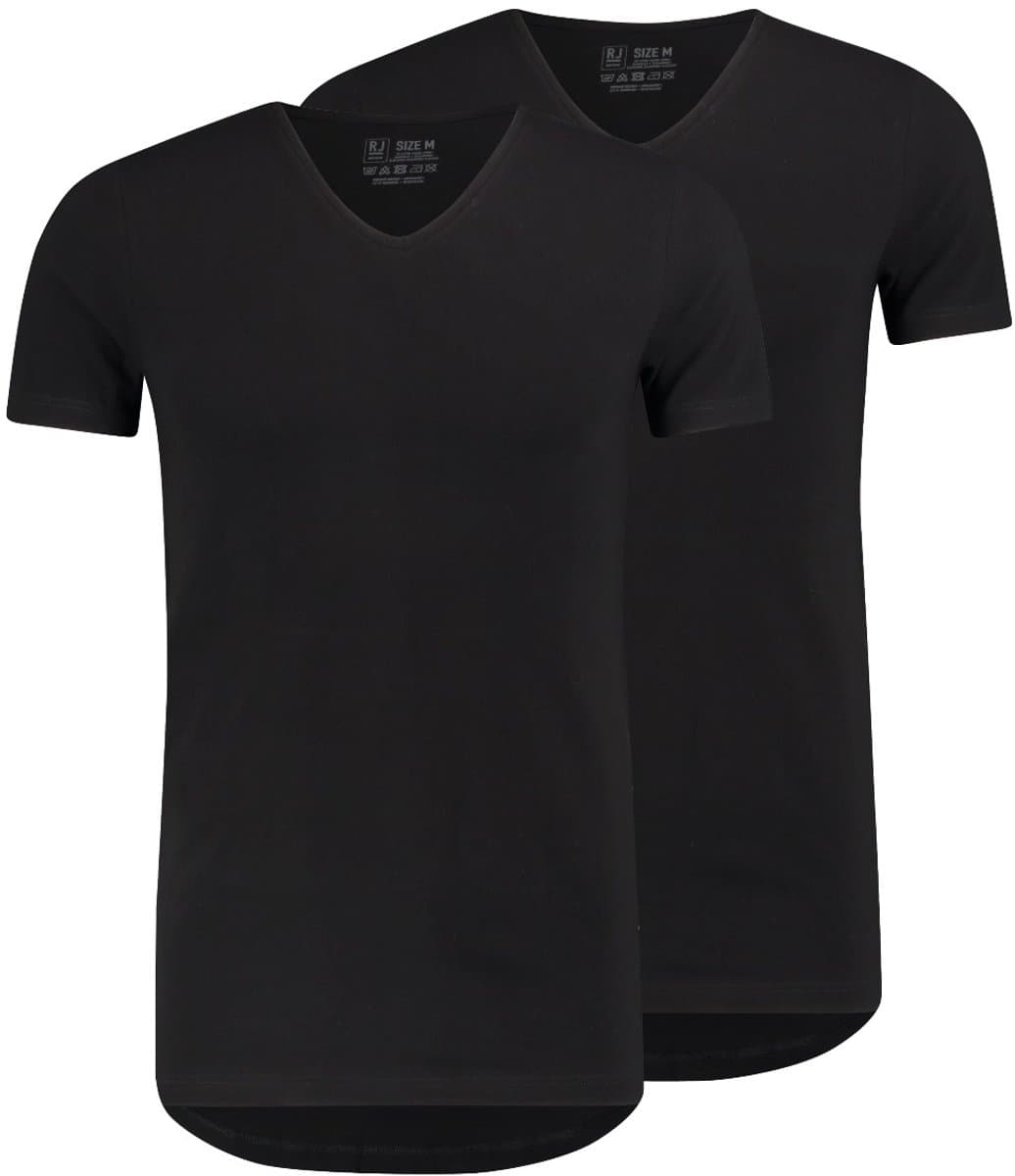 RJ Bodywear - Everyday StaysFresh - Body Fit - Heren T-Shirt V-Hals - Zwart - M