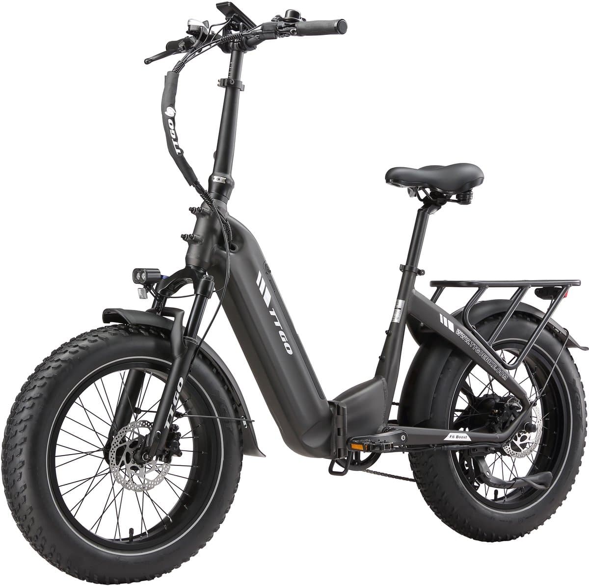 TTGO F6 Bost Opvouwbare Elektrische Fiets – 864Wh Lithium Accu – Actieradius tot 140 km – Hydraulische Schijfremmen – 20×4.0 inch Fatbike Banden – Verende Voorvork met Lock-out – Shimano 7 Versnellingen – Elektrische Stadsfiets – Grijs