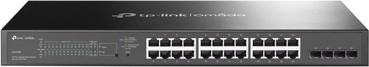 TP-Link Omada TL-SG2428P Managed L2/L2+ Gigabit Ethernet (10/100/1000) Power over Ethernet (PoE) 1U Zwart