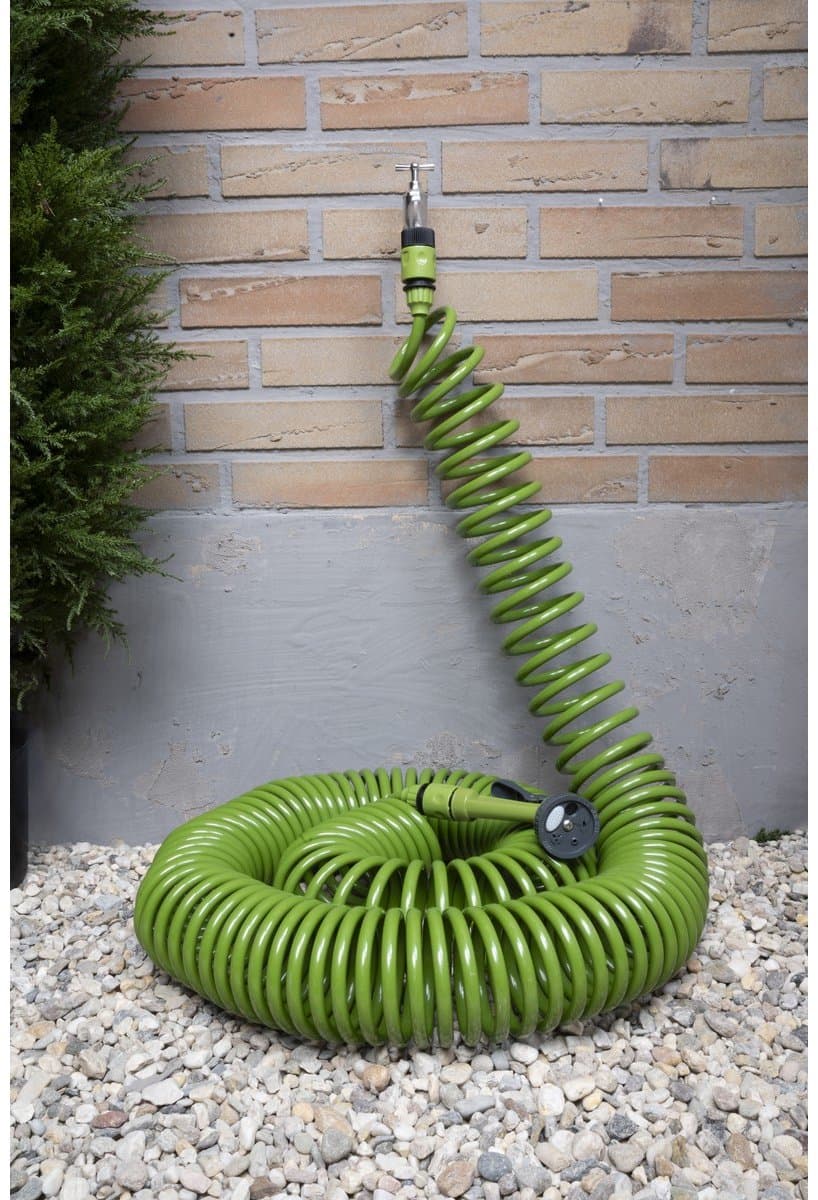 Kinzo Spiraal Tuinslang Set 30M - Automatisch Oprollende Tuinslang - Incl. Sproeikop