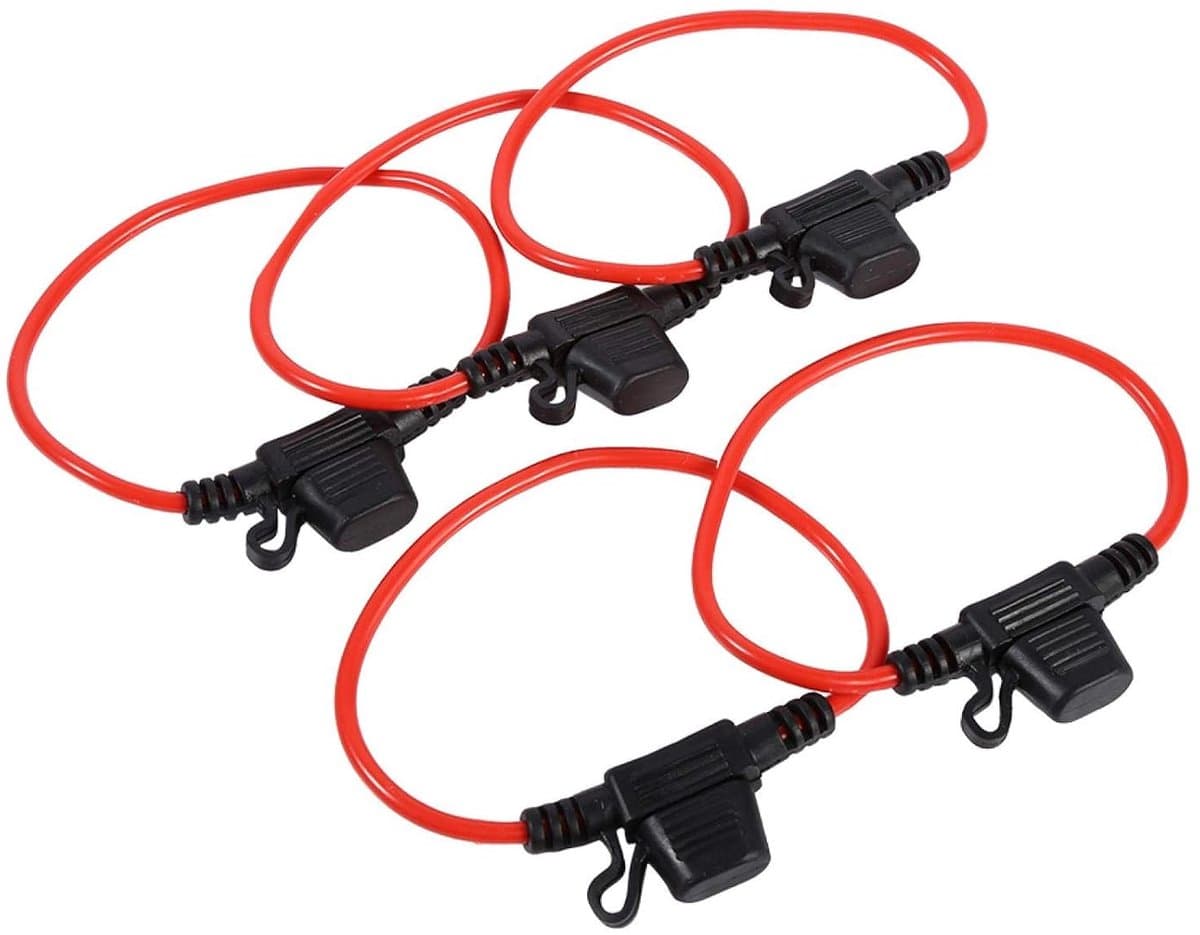 SnelShoppen - Pack van 5 Waterdichte Fusehouders Inline Fusehouders voor Auto ATC/ATO Waterdicht 14 AWG Inline Fuse met Hoed voor Auto, Boot, Motor