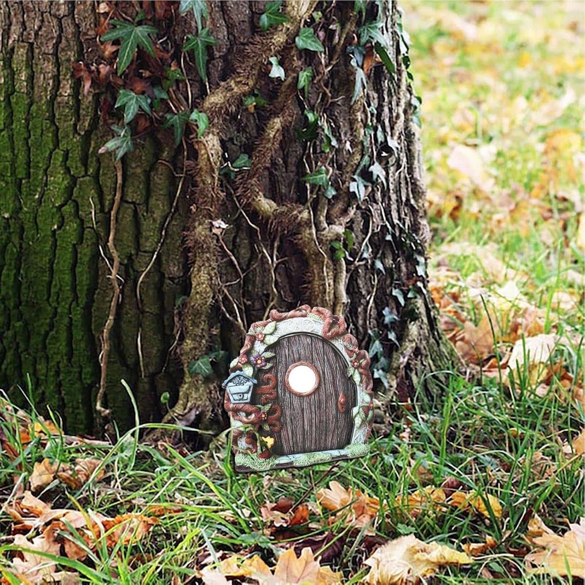 Tuindeurtje - Kabouterdeur Miniatuur - Sprookjestuin Decoratie - Houten Afwerking - 10x10x1 cm - Niet gespecificeerd