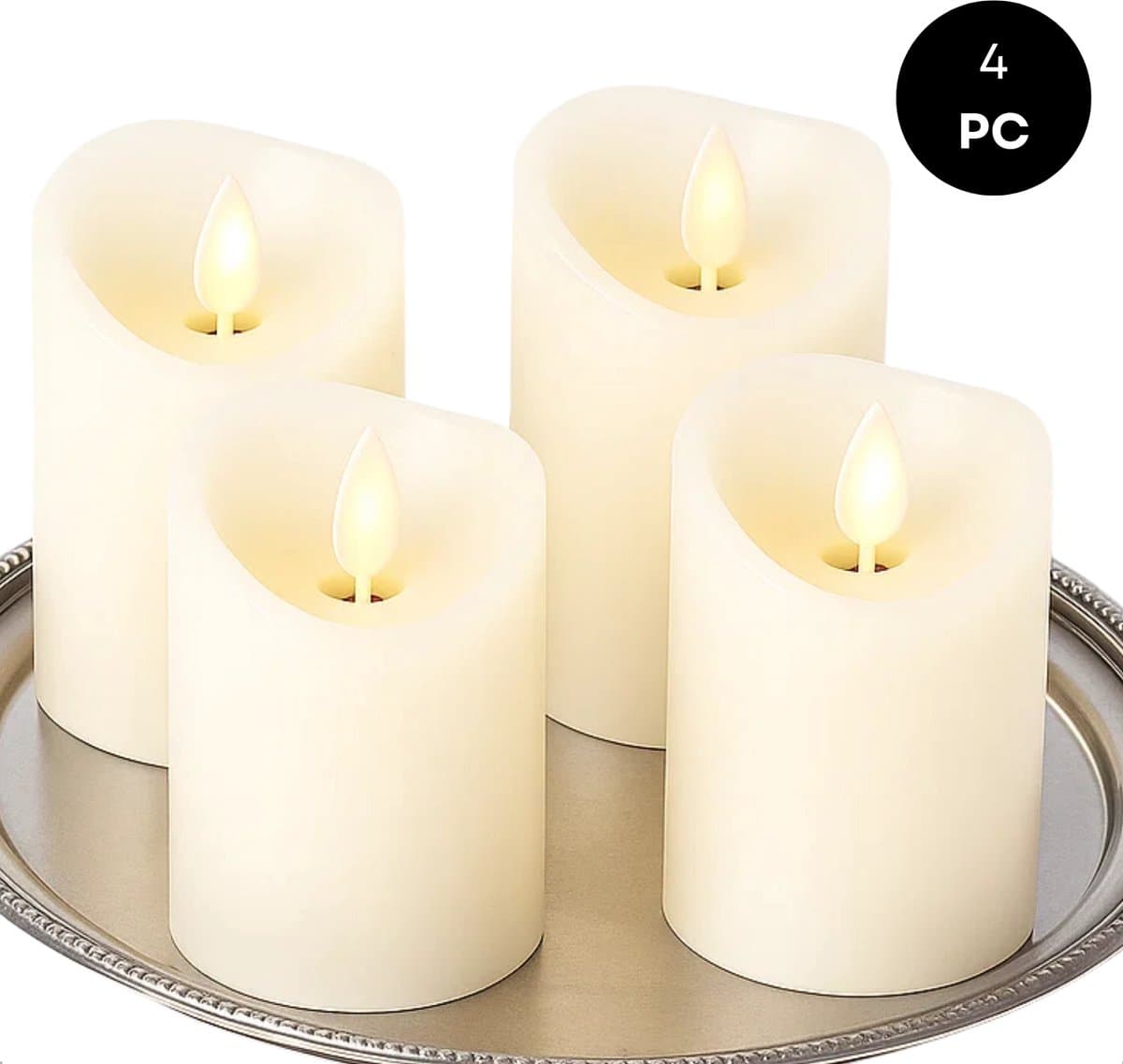 Lomera LED Kaarsen Set - Realistische Vlam - Met Timer - 6 Uur aan - 18 Uur Uit - 3 Standen - Incl. Batterijen - Elektrische Kaarsen - Sfeerverlichting - Veilige Kaarsen - Decoratieve Verlichting - Energiezuinig - Lange Levensduur