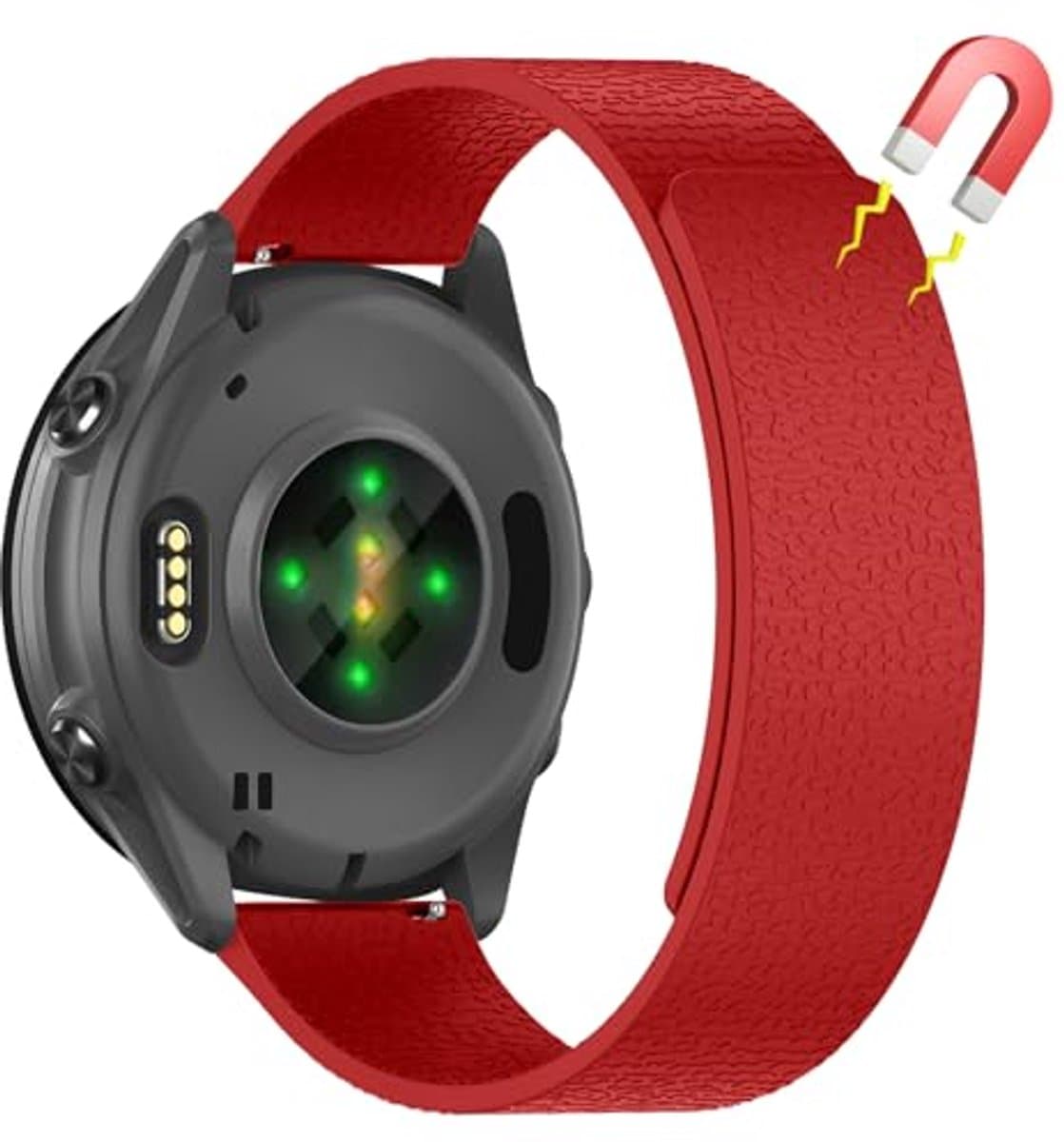 22 mm siliconen sportband voor Garmin horloges - magnetische textuur, waterdicht en comfortabel