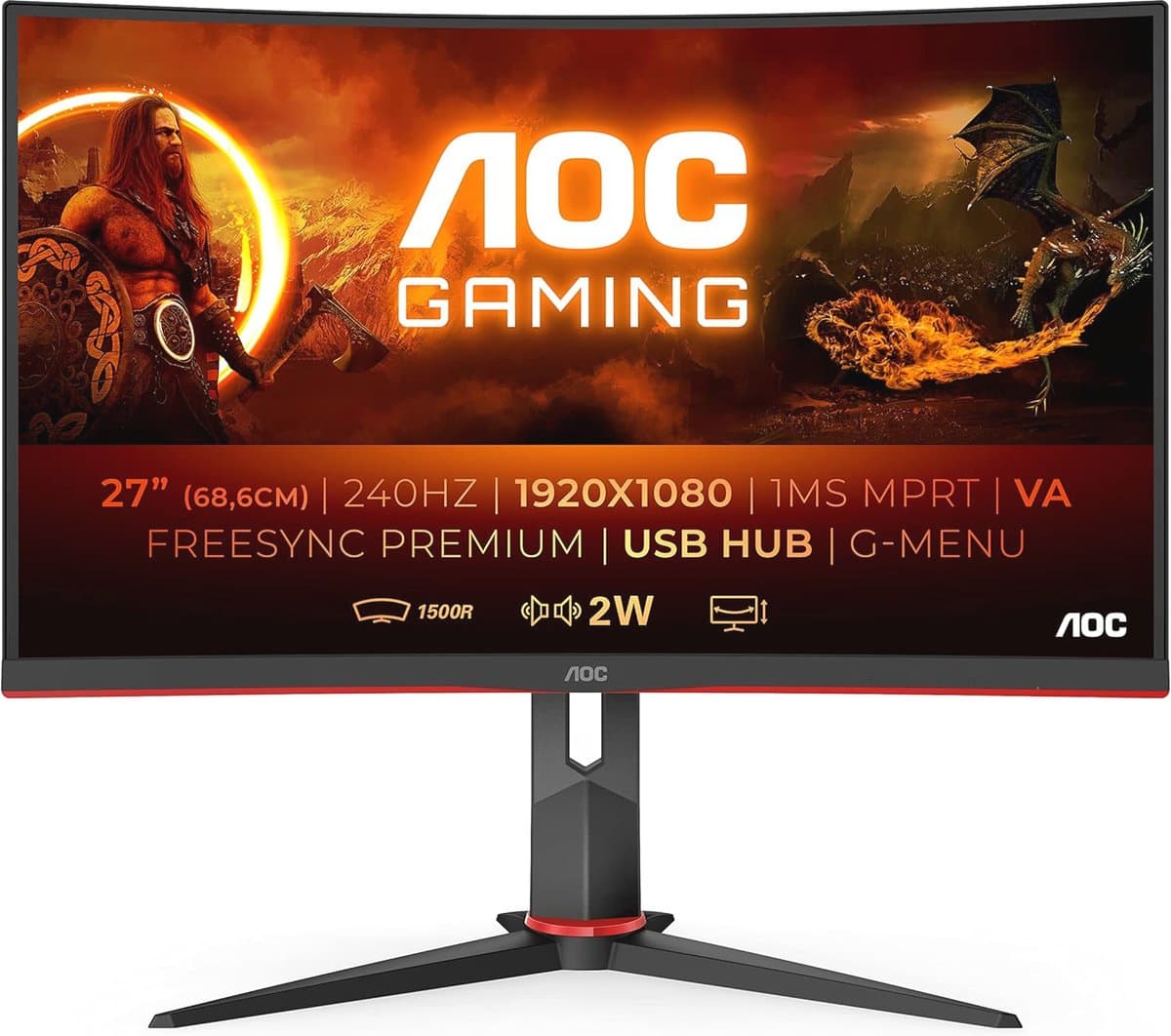 Gebogen Gamingmonitor 68 cm (27") - FHD, 240 Hz, 0,5 ms, FreeSync, HDMI, DisplayPort