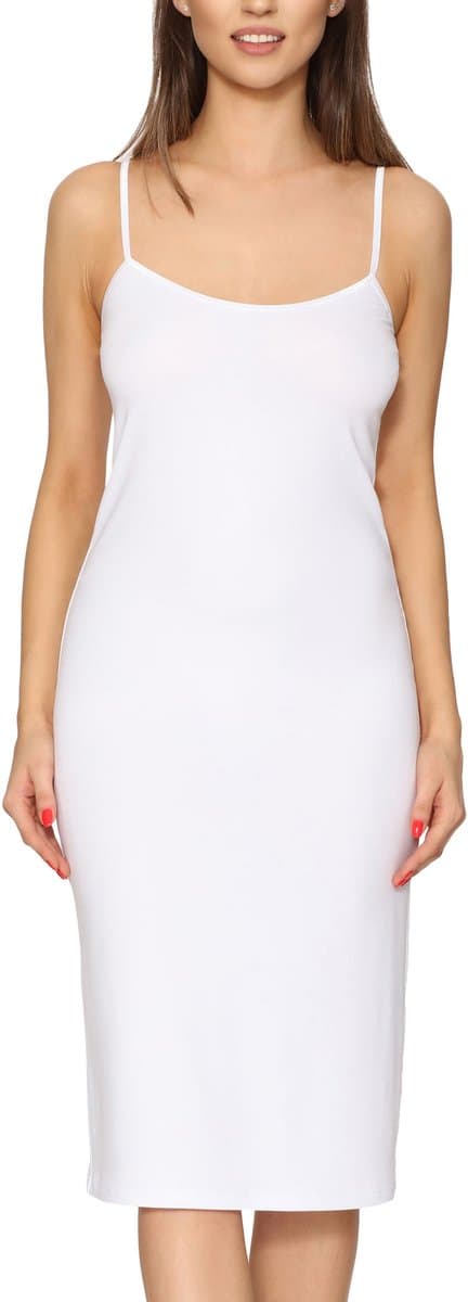 Merry Style MS-MS10-402-UW Dames Onderjurk - Nachthemd - lang - ronde hals - verstelbare Spaghetti bandjes - Viscose - Wit - XL