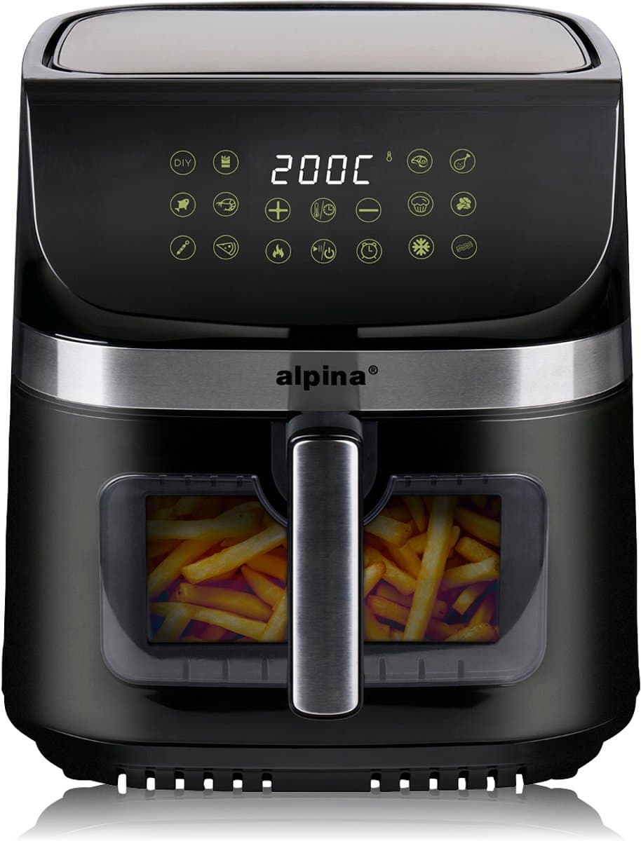 Alpina 9L 1800W Airfryer - Extra Grote Capaciteit - Digitale Timer en Temperatuurregeling - Snelle Luchtcirculatie