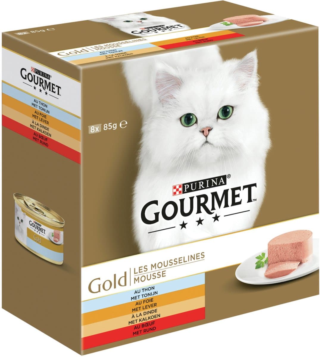 Gourmet Gold mousse tonijn, lever, kalkoen&rund voordeelpak