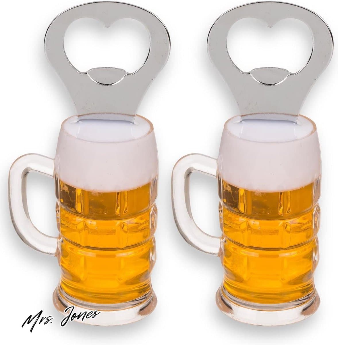 Mrs. Jones Essence Collection Metaal Flessenopener Set - Koelkastmagneet - Magnetisch - Bier - Bar - Cadeau - Bierglas .
