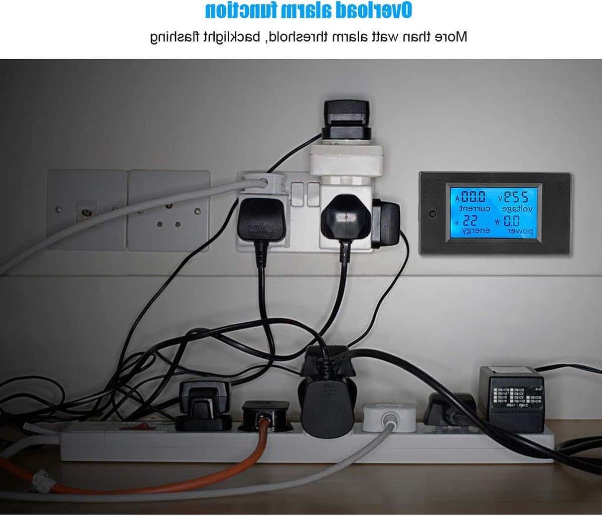 Vloeibare Kristallen Display Panel Digitale Meter Huidige Monitor AC80~260V Watt Spanning 100A 22000W