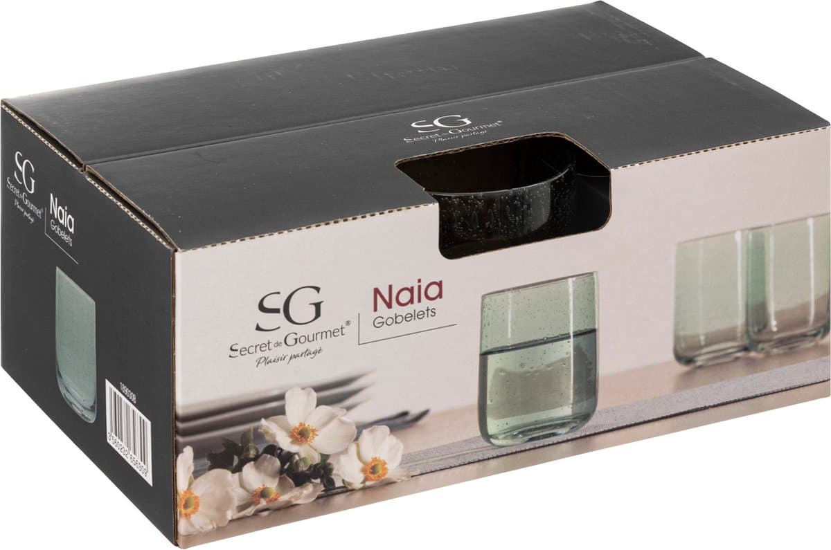 Secret de Gourmet Bad Waterglazen groen - set van 6 - Glas - 30 CL
