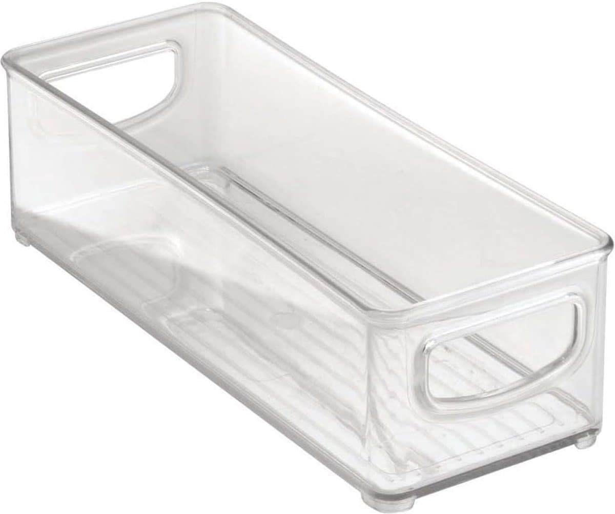 Koelkastorganizer, stapelbare opbergcontainer met handgrepen, kleine BPA-vrije doorzichtige lade-organizer voor keuken, koelkast en koelkast, praktische organisatie voor keuken