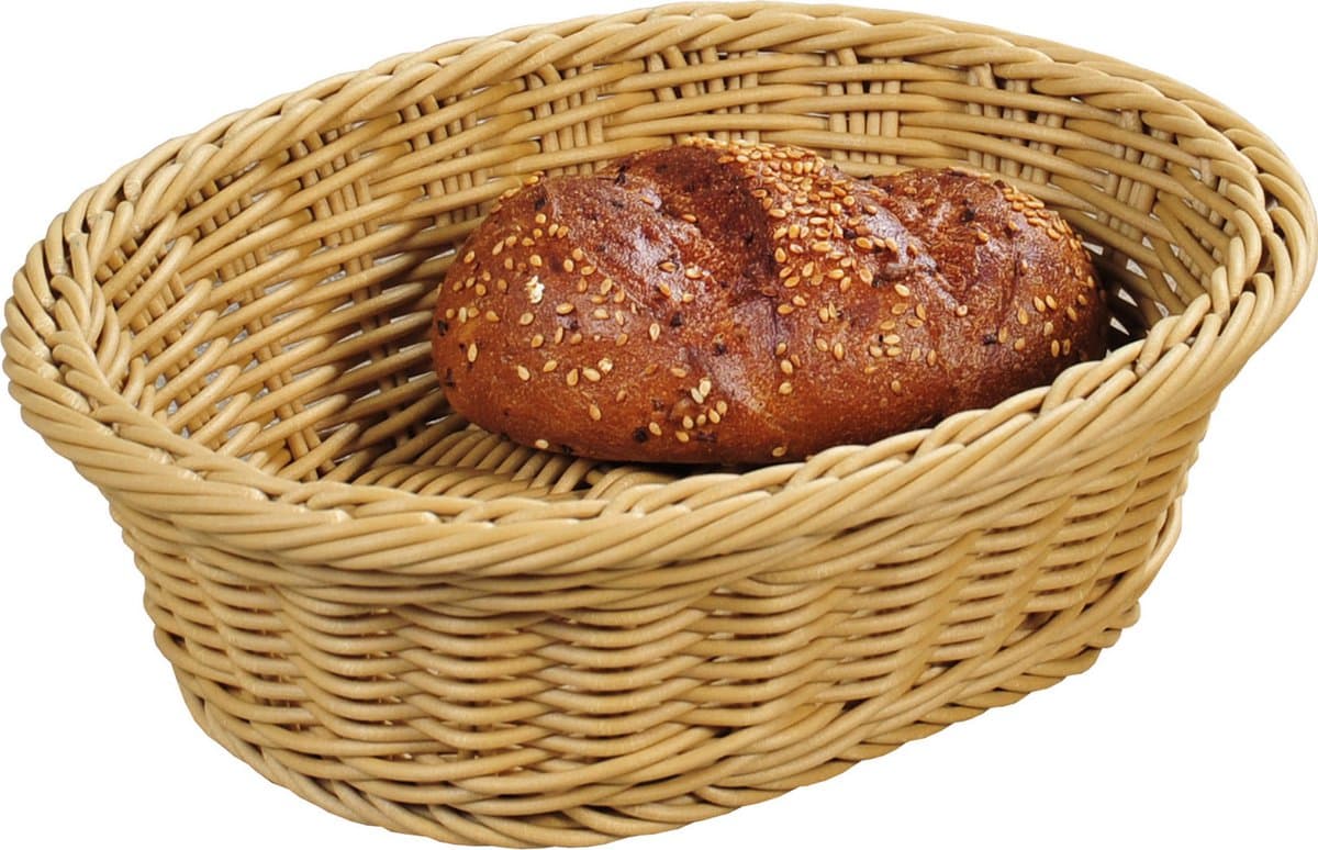 Kesper broodmand - lichtbruin - gevlochten - ovaal - 20 x 25 x 8,5 cm - Broodmanden