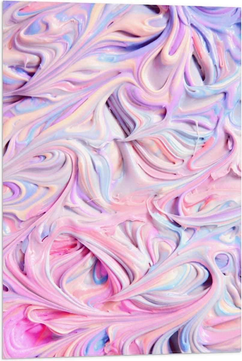 Vlag - Mix van Pastelkleurige Verf - 50x75 cm Foto op Polyester Vlag