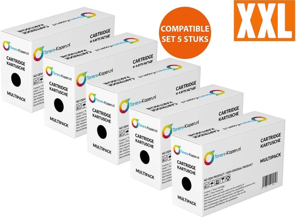 5X Samsung MLT-D111L MLT-D111S Zwart Toner Set - 10000 Pagina's - MLT-D111S compatible MLT-D111S alternatief - Huismerk - Samsung Xpress M2020 M2020W M2021 M2021W M2022 M2022W M2026 M2026W M2070 M2070F M2070FW M2070W M2071FH M2071FW M2071HW M2071W