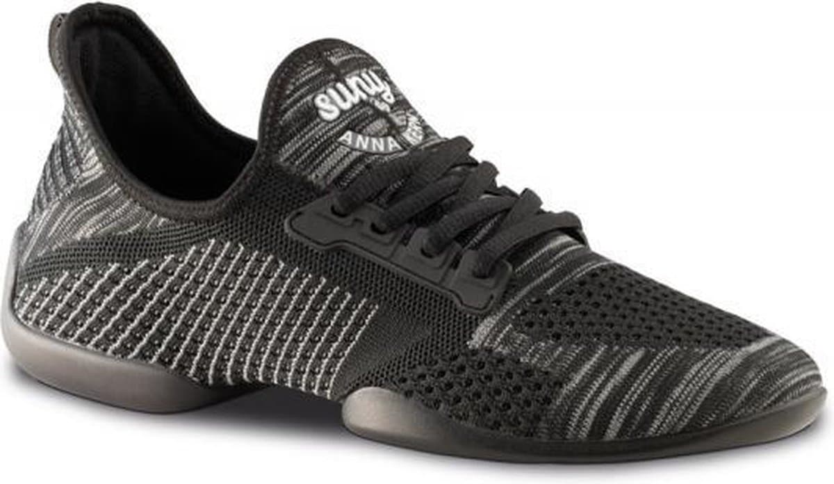 Danssneakers Heren Anna Kern Suny 4010 Pureflex - Splitzool - Sneaker Salsa, Stijldansen - Zwart/Grijs - Maat 44,5
