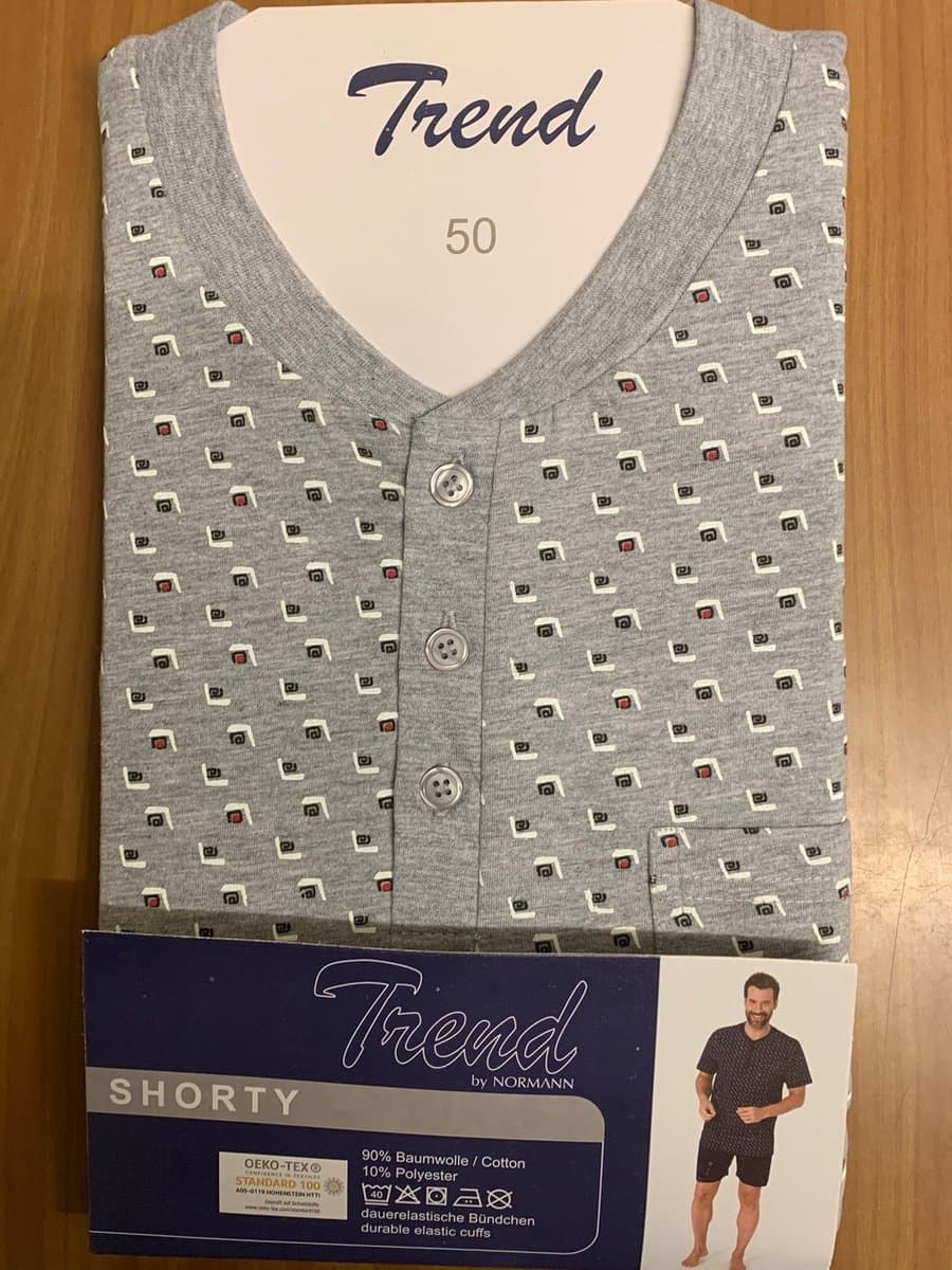 Normann heren shortama Trend 68583 - Grijs - S/48