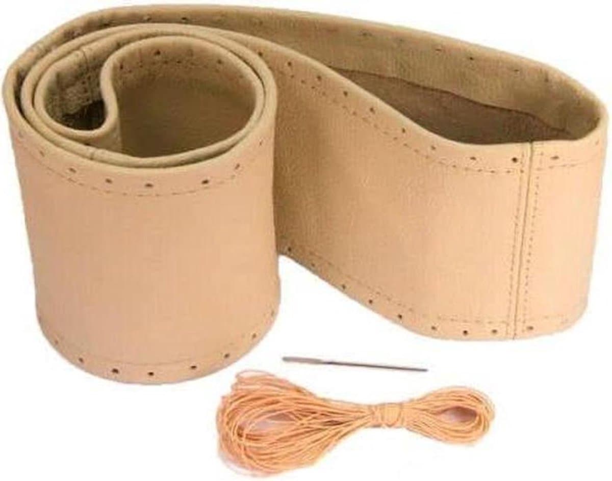 Stuurhoes Beige - Stuurwiel Beschermer - Comfortabel Rijden - Echt Italiaans Leer - 35-36 cm - Beige
