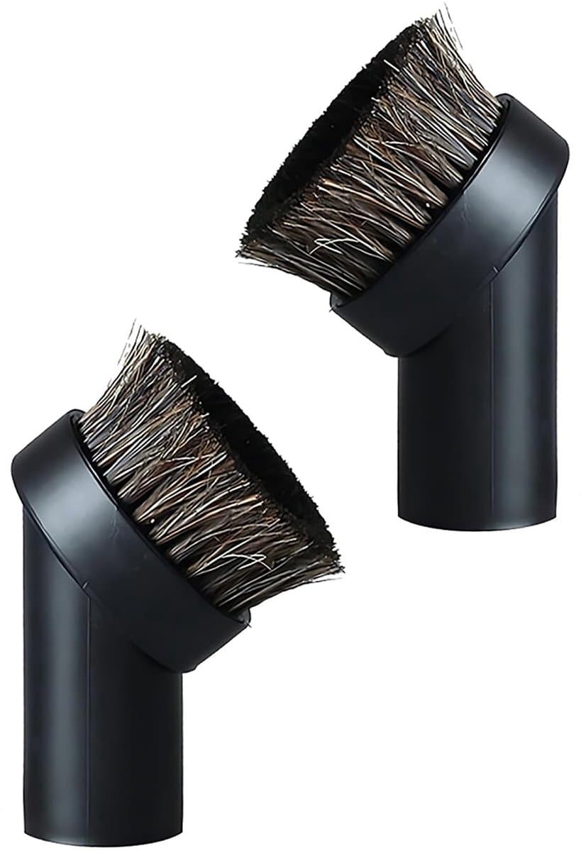 Dailygoods - Stofborstel - 2 Stuks Paardenhaar Stofborstel - Universele Fit - 32mm - Voor Stofzuiger - Geschikt voor Diverse Modellen
