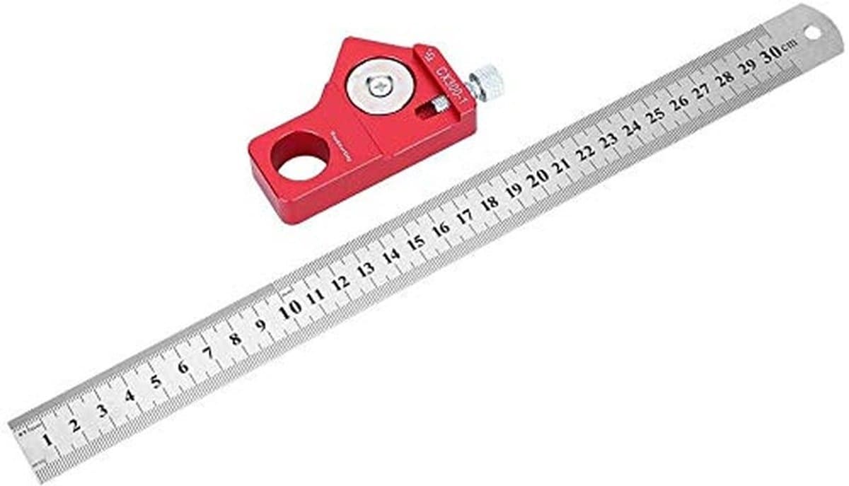BRENZOOS- Schrijfliniaal 300 mm - Verstelbare Combinatie - Houtbewerkingsgereedschap - Aluminiumlegering - Draagbaar - Duurzaam - Meetlat