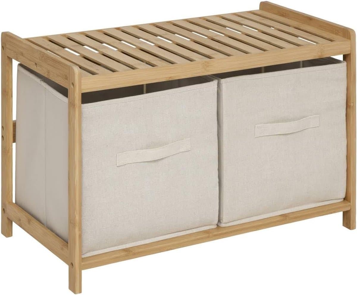 5five Bamboe Opbergbank - 2 Compartimenten, 66,8 x 44 x 35 cm