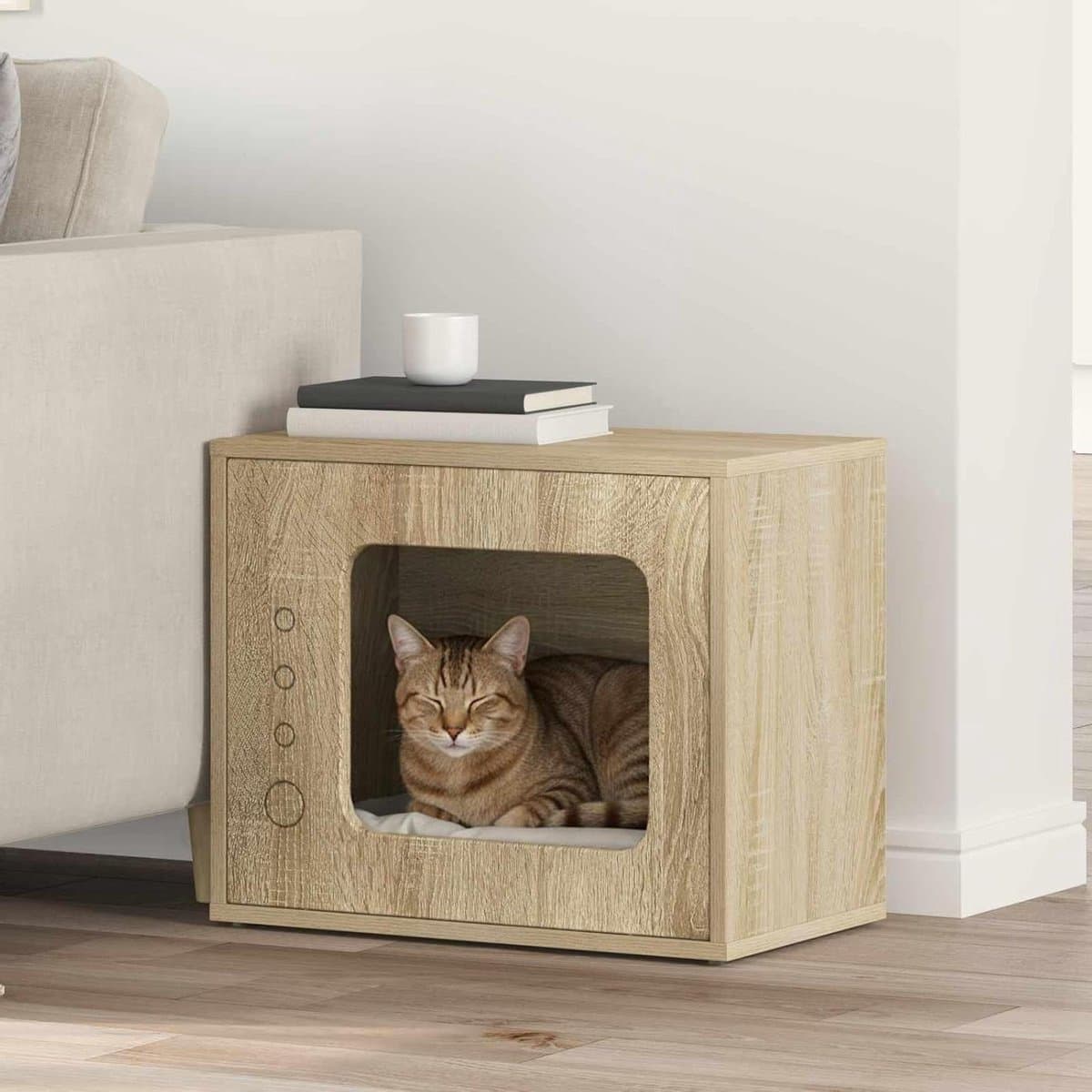 Kattenhuis - Kittenhuis meubel - Spelen en rusten - Modern design - 51 x 30 x 425 cm - Sonoma