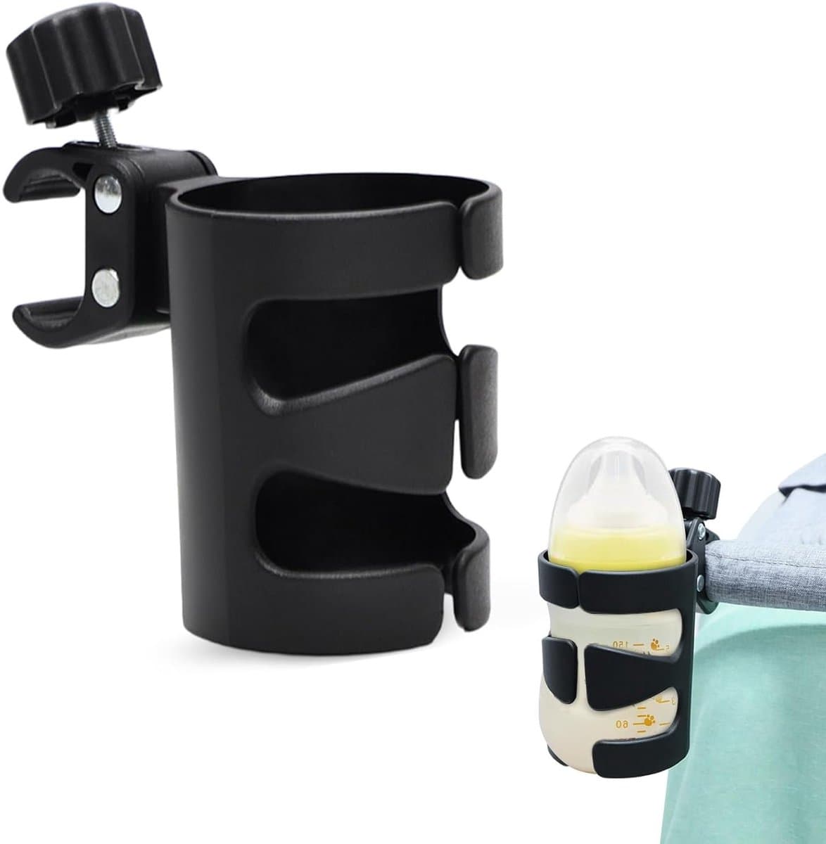 Verstelbare 360° Rotatable Flessenhouder voor Kinderwagens en Fietsen, Universele Accessoires voor Drankjes en Koffie