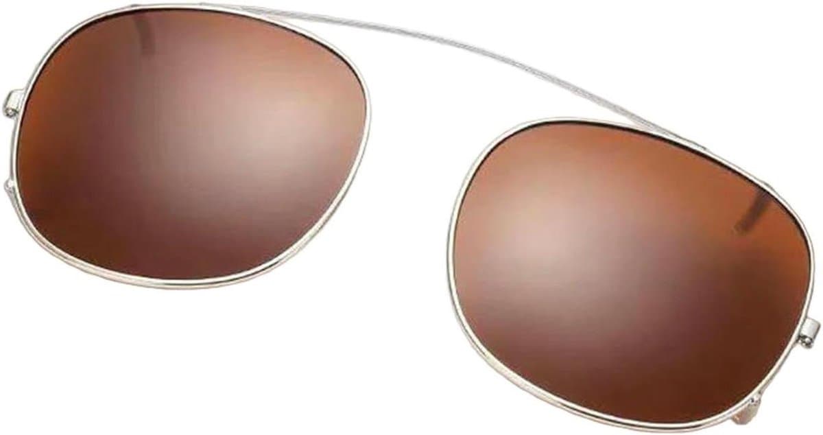 Zonnebril Clip-ons - Overzetbril Polarized - Veilig Rijden - Anti-verblinding Lenzen - Large 49mm - Bruin
