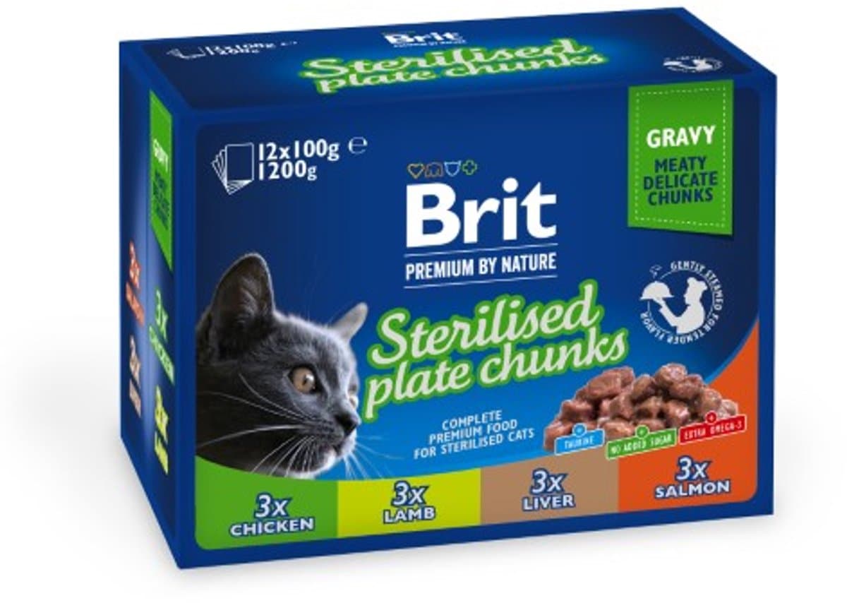 BP Cat Pouches - Sterilised Plate 12 x 100 g