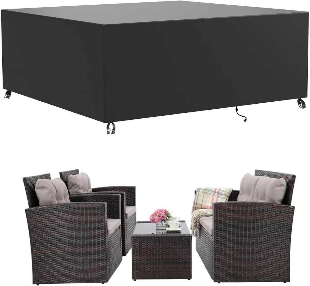 Tuinbank Hoes - Bank Beschermhoes - Meubels Beschermen - Waterdicht 420D Oxford - 150 x 140 x 90 cm - Grijs