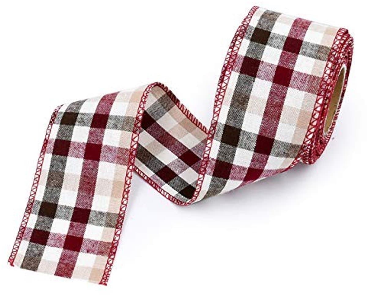 Dailygoods- Lint 5M - Geruite Rand - Gingham Lint - Decoratie - Ambachtelijk - Hoogwaardig Katoen - Decoratielint