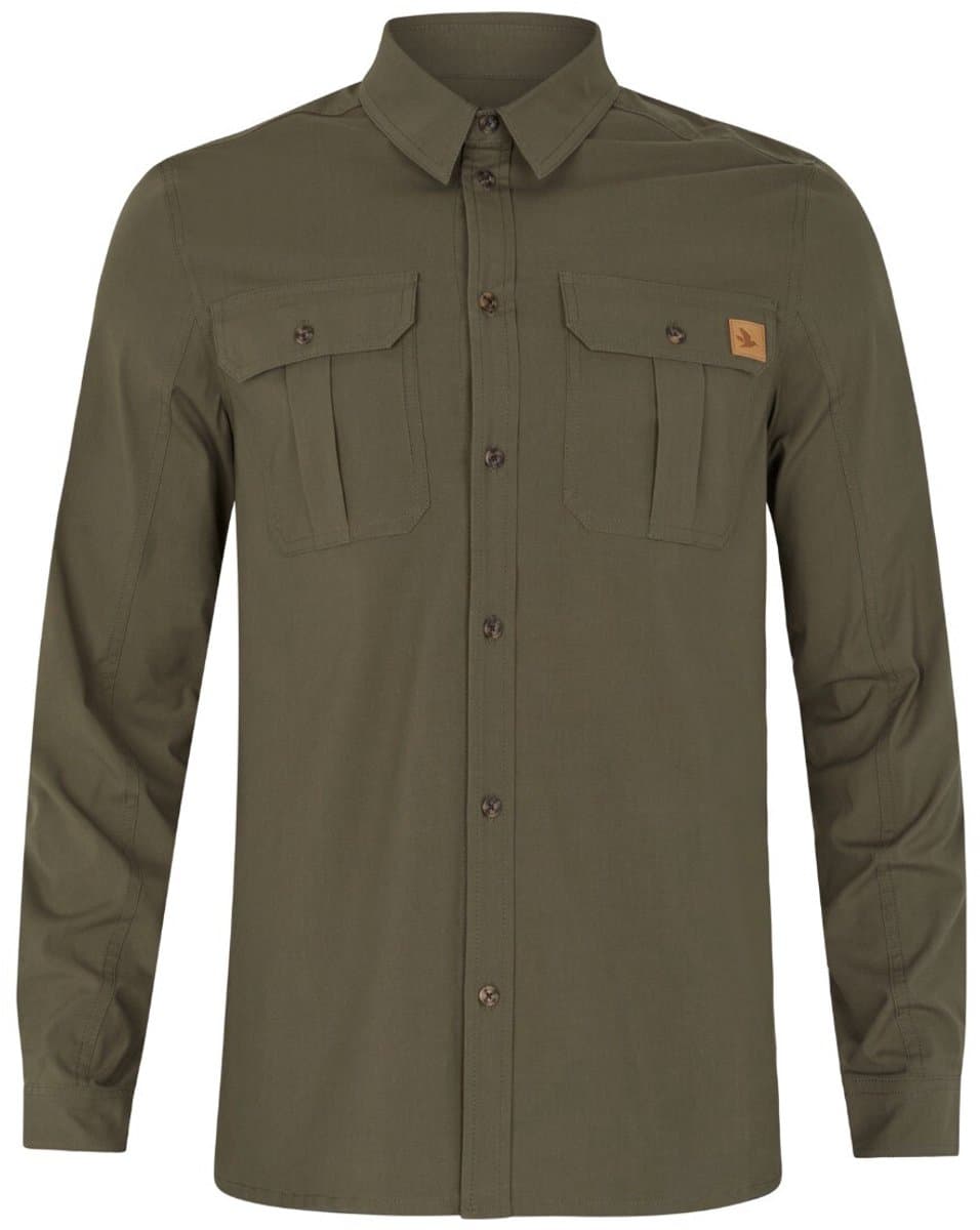 Seeland Selous L/S Cargo Overhemd Outdoor Overhemd Jacht Overhemd Scandinavische Overhemd Groen Maat -L