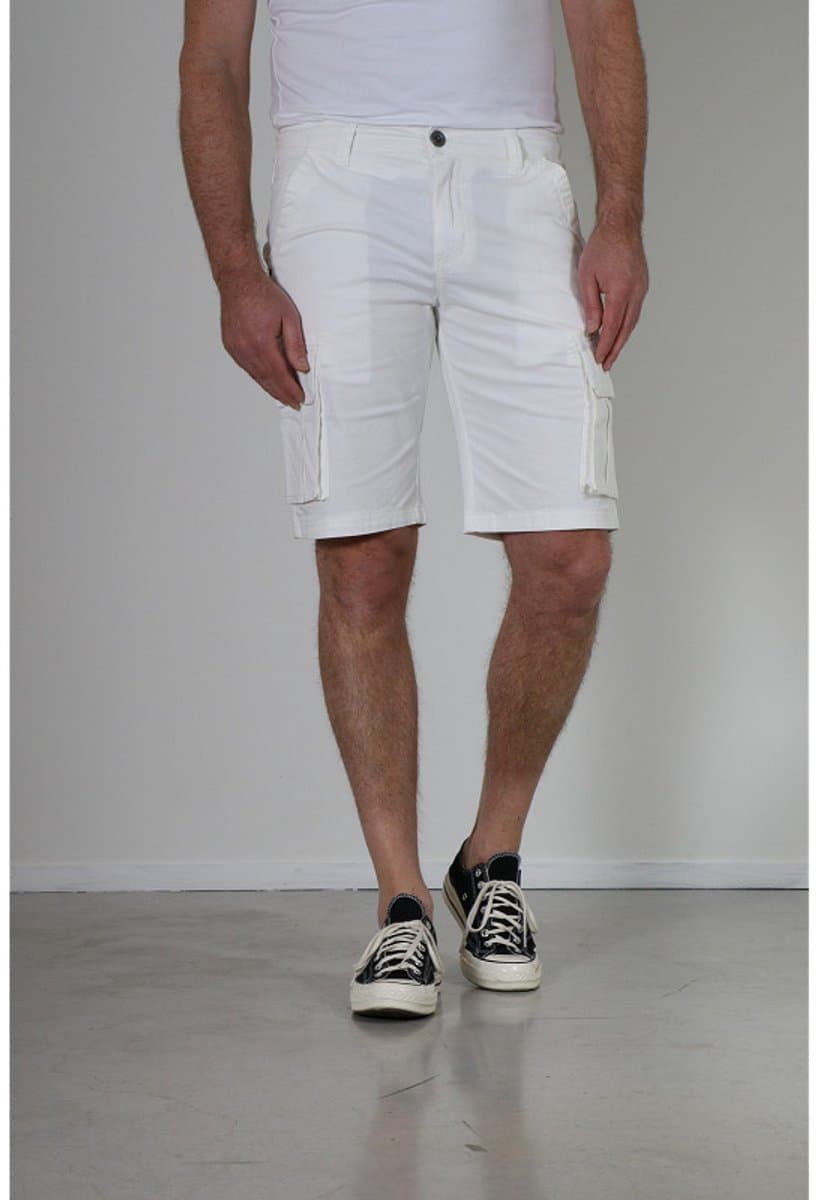 NEW STAR PANTS BERMUDA STRETCH KLEUR WHITE Maat M (W32)
