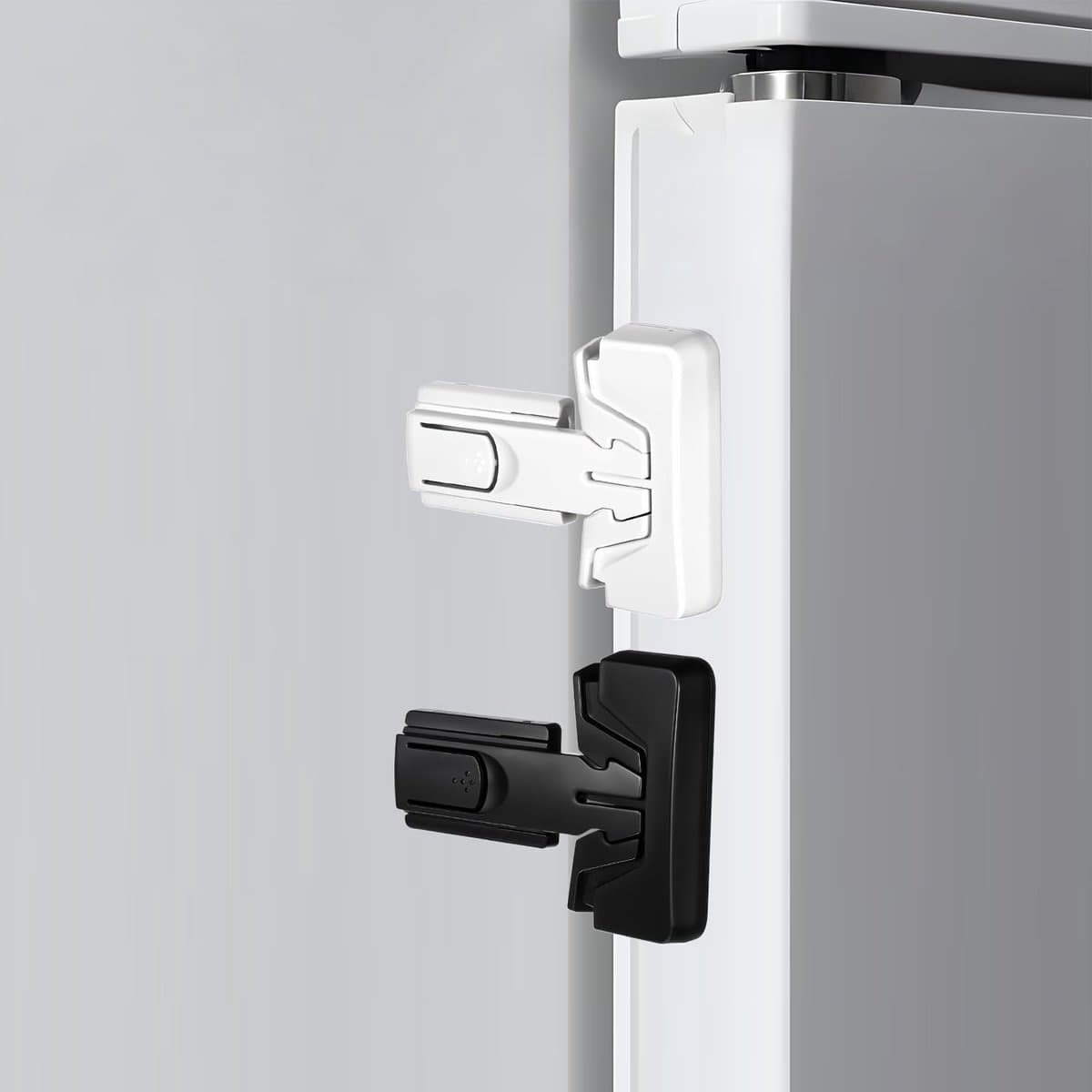 Dailygoods- Koelkastslot 2-delig - Kindveilige Deurslot - Zelfklevend - Veilig ABS-plastic - Geschikt voor de meeste koelkasten - Vergrendelt automatisch