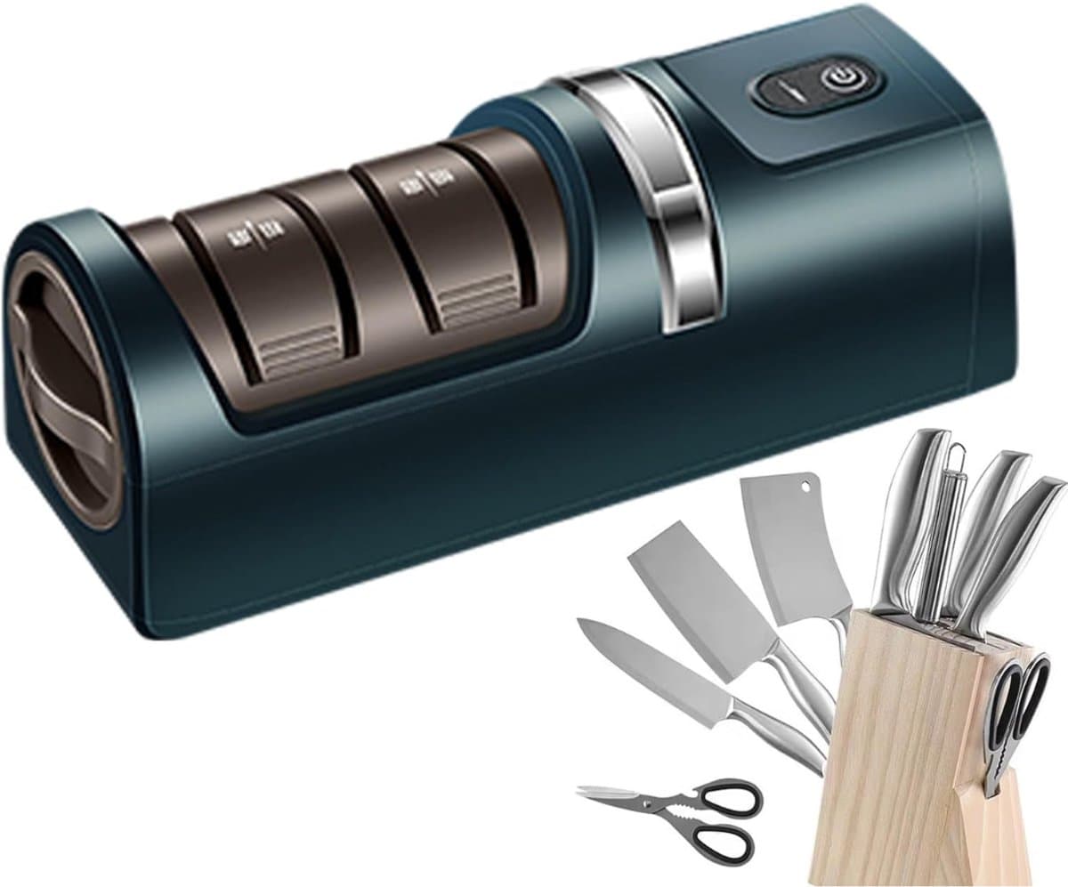 Core® Elektrische messenslijper - Messenslijper - Messenslijpers - Messenslijper elektrisch - Groen - 20cm x 7cm x 7cm