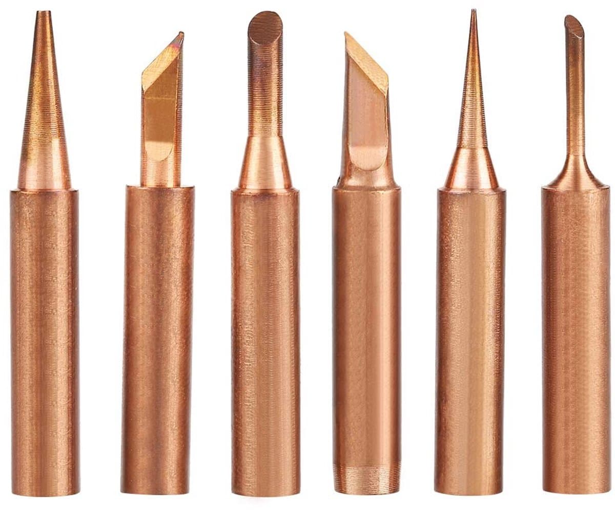 Dailygoody - Pointes De Fer À Souder - Soldeerpuntenset - Koper - 6 Stuks - Geschikt voor Lagere Temperatuur - Solderen - Diverse Soorten