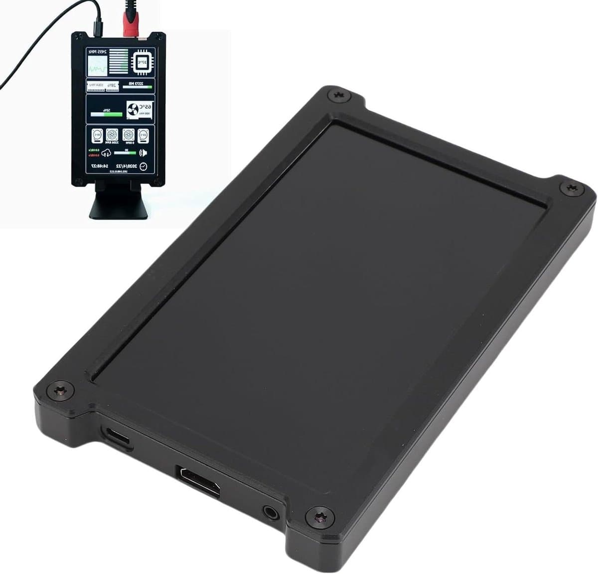 Secundair Computerscherm - Extra Beeldscherm - Multitasking Werk - 360 Graden Rotatie - 7 Inch - Zwart