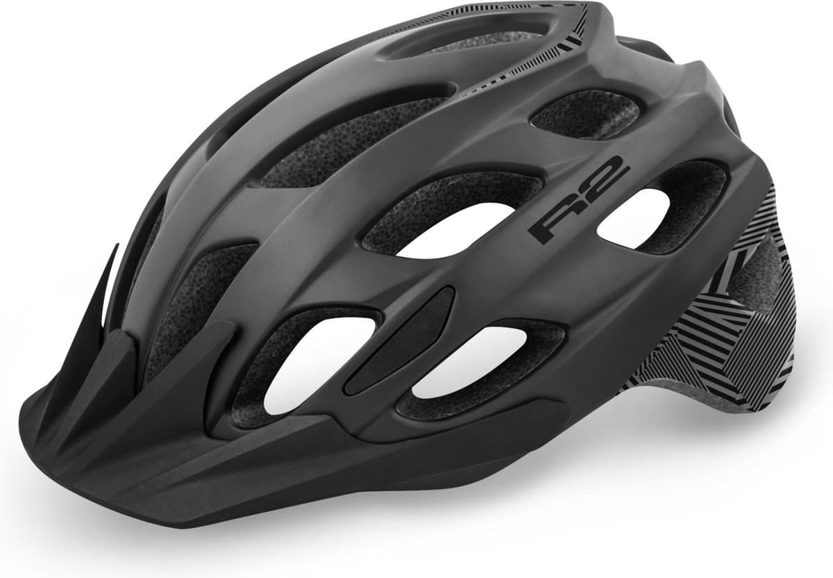 R2 - Cliff Fietshelm - Zwart - Maat M (54 - 58cm)