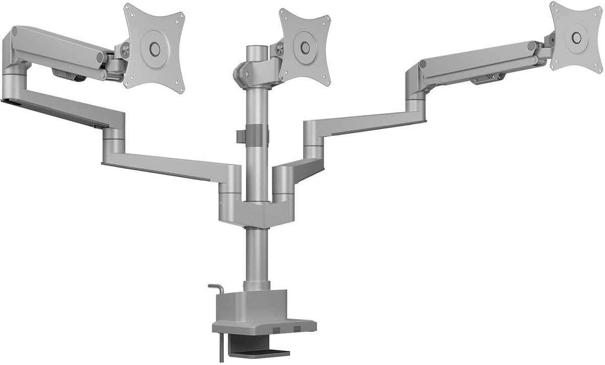 ICY BOX MonitorstÃ¤nder fÃ¼r drie Monitore Monitor-tafelbeugel 76,2 cm (30) Grijs, Zilver