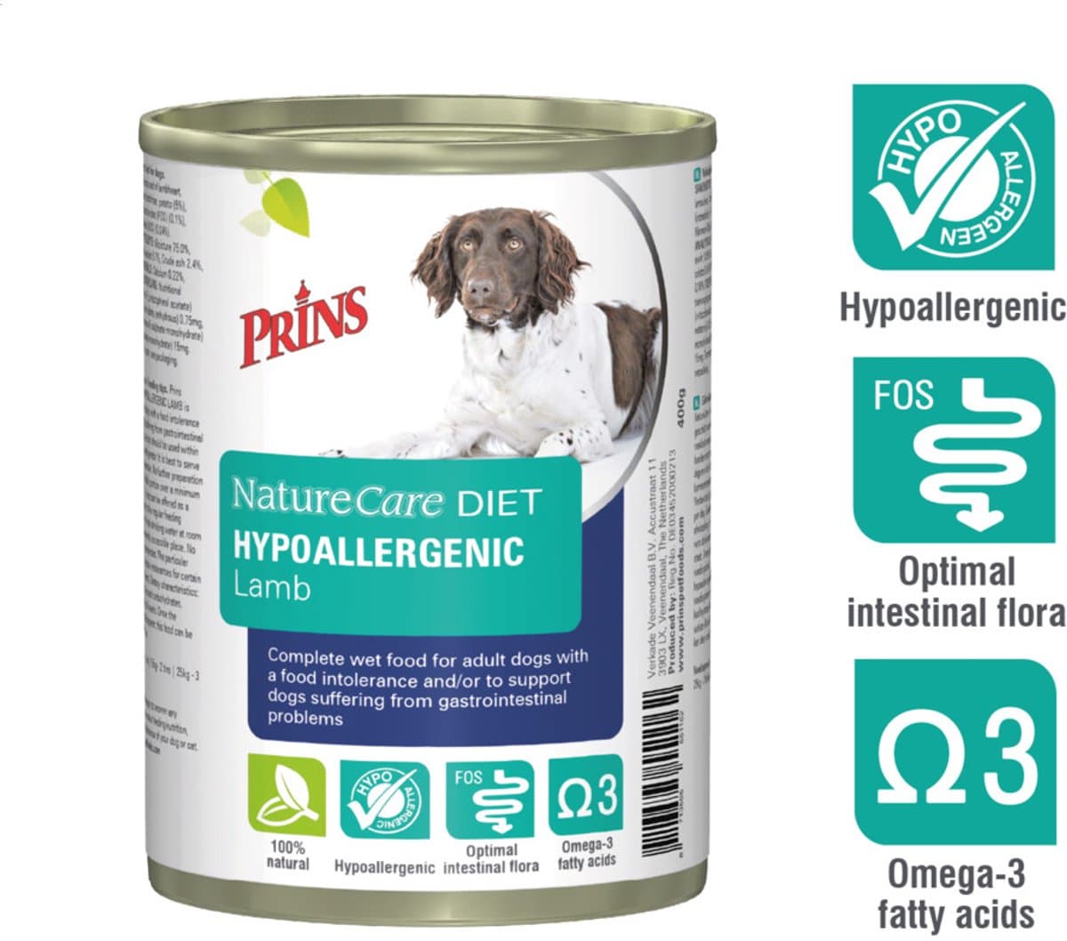 Prins - NatureCare Hypoallergeen - Hondenvoer Blik - Lam - 8 x 400g