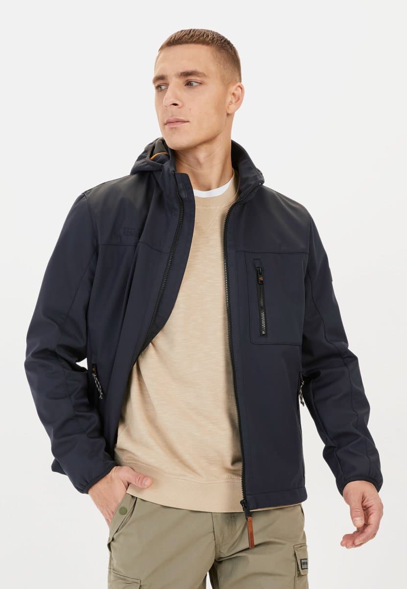 camel active Softshelljack met afneembare capuchon - Maat menswear-66 - Donker blauw