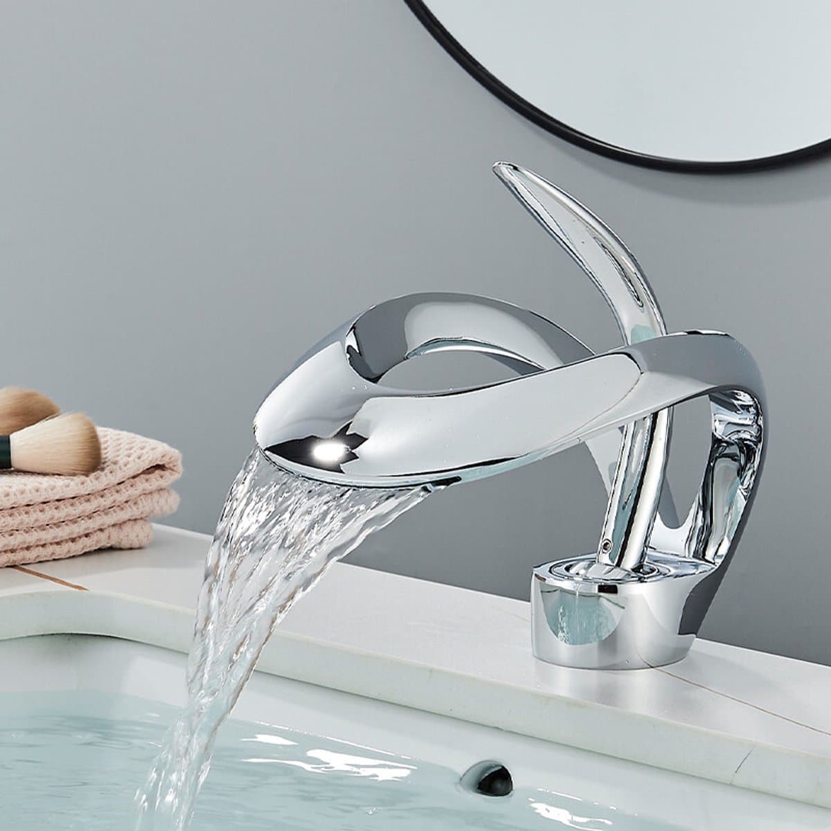Badkamer kranen, wastafelmenger wit, warm en koud water, wastafelmengers, keramische buismengers gemakkelijk te monteren